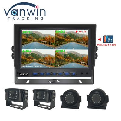 China 7inch AHD LCD Screen 4-Channel Quad SD Card AHD Vehicle LCD Car Monitor With 1080P Cameras en venta
