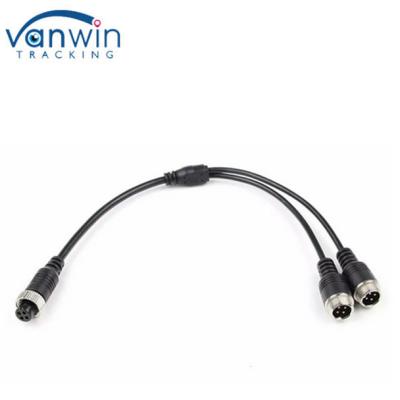 China Adaptador de cable M12 de 4 pin para conector de cámara de CCTV de cable de división Y de sexo masculino a masculino / femenino en venta
