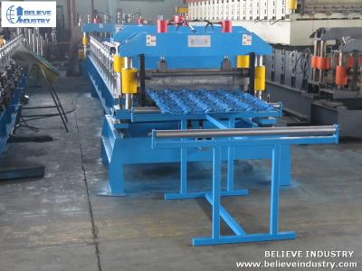 China 11KW Metal Roof Roll Forming Machine , Hydraulic Cutting Type Cold Roll Forming Equipment for sale