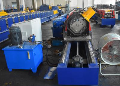 China Storage Rack Vertical Post Section Roll Forming Machine With Punching Unit For Various Patterns for sale