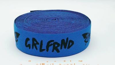 China Custom Knitted Fashion Nylon Woven Breathable Polyester Soft Jacquard Printed Elastic Ribbon For Garment Underwear Or Bags for sale