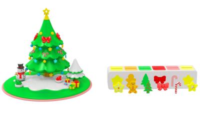 China Baby Puzzle Silicone Toys Are Non-Toxic And Odorless Creative Teether Toys Silicone Christmas Tree Splicing Toys for sale