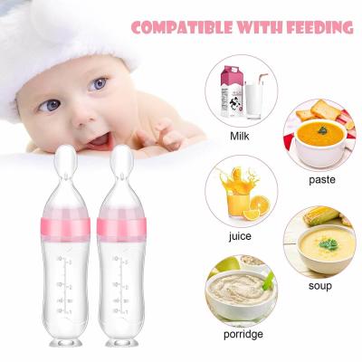 China Infant Liquid Feeding Silicone Bottle Children'S Food Grade Silicone Extrusion Integrated Complementary Food Bottle for sale