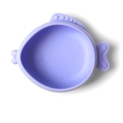 China Os peixes criativos deram forma a utensílios de mesa do silicone do bebê, copos da sução das crianças, utensílios de mesa, bacias do silicone à venda