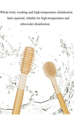 China Cepillo de dientes de silicona suave para bebés Revestimiento de lengua de piel suave Herramientas de limpieza de silicona en venta