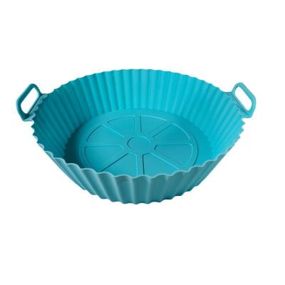 China Wholesale Foldable Reusable Non Stick Silicone Air Fryer Liner Baking Mat Cake Pan Circular Air Fryer Silicone Pot Liner à venda