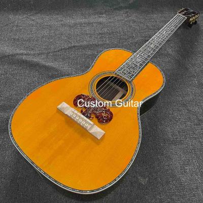 China 2023 New Martin style OOO Body Solid Rosewood Back Side Acoustic Guitar Abalone Binding for sale