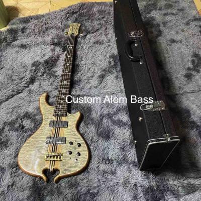 China 2023 NEW Custom Alembic Style Neck Through Body Mark King Signature Deluxe 5 Strings Electric Guitar Bass for sale