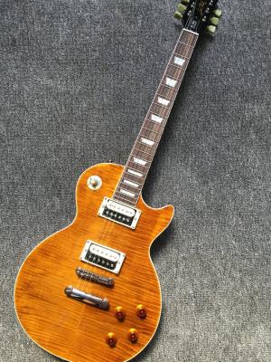 China LP 1959 R9 Electric guitar Tiger Flame with Chrome hardware luxury finished way with Chrome hardware LP standard Electri for sale