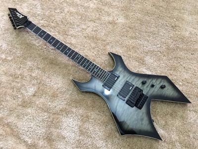 China B.C.RICH custom guitar Black Floyd rose Quilted maple body with EMG active pickups Ebony fretsboard colorized MOP inlay for sale