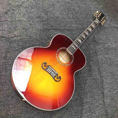 Chine J200S fait sur commande arrière de guitare acoustique de 43 pouces d'érable enorme d'Ebony Fingerboard Abalone Binding GroFlamed dans la couleur de rayon de soleil à vendre
