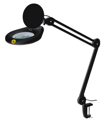 China ESD safer led magnifying lamp  3 diopter with dust cover magnifier 127mm 5inch lens for sale