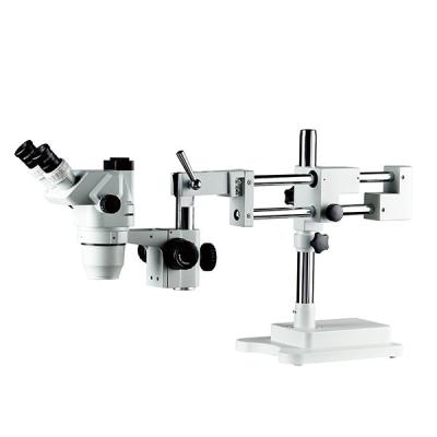 China stereo zoom microscope trinocular zoom microscope  boom stand  dual arm  6.7X-45X for sale