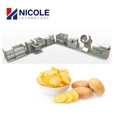 China Full Semi Automatic Commercial Potato Chips Making Machine SUS 80 - 100kg/h for sale