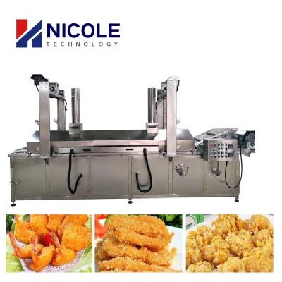 China Industrial Meat Continuous Frying Machine Multifunctional Stainless Steel for sale