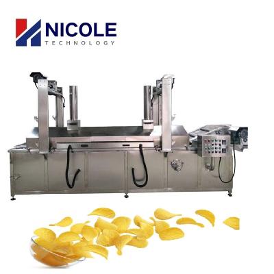 China Continuous Industrial Potato Chips Deep Frying Machine Electric SUS 304 for sale