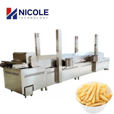 China Customized Continuous SUS 304 Pellet Frying Line Electric Commercial Potato Chip Fryer for sale