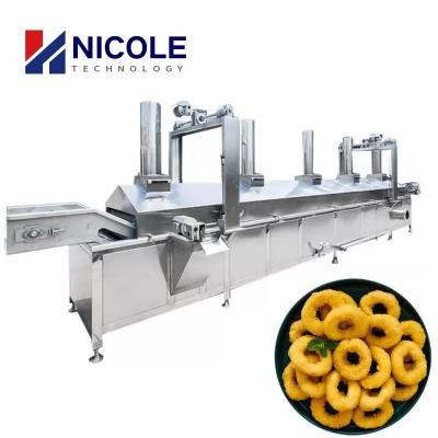 China Ss Snacks Continuous Pellet Frying Line Electric Gas 220v 380v Food Grade for sale