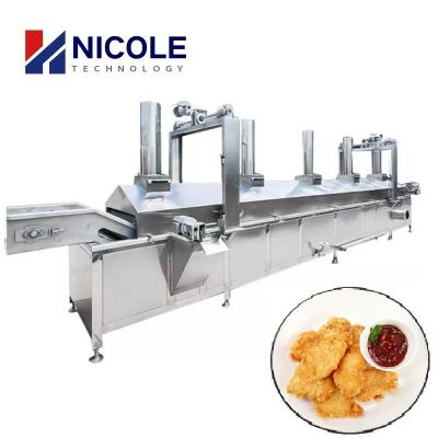 China Continuous Commercial Gas Deep Fryer Machine Continuous Multifunctional SS 304 for sale