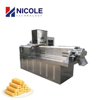 China Automatic Core Filling Turnkey Corn Puff Production Line Double Screw Extruder for sale