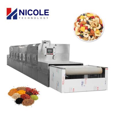 China Continuous Conveyor Belt Food Nut Microwave Tunnel Dryer Machine Industrial for sale
