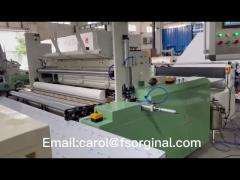 Toilet paper rewinder and automatic band saw