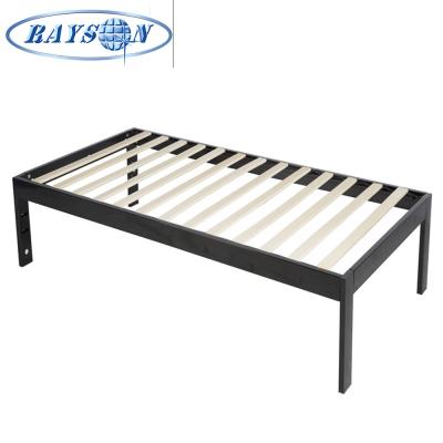 China Home And Hotel Furniture Metal Bed Frame With Wooden Slat In Box for sale