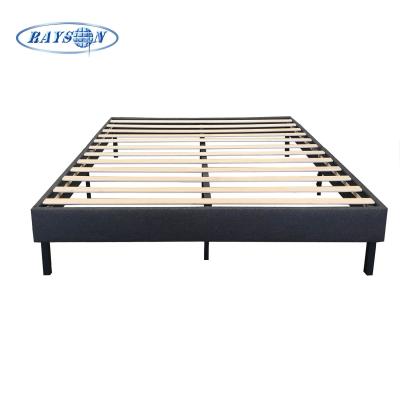 China Knitted Fabric Plywood Platform Beds Frame Mattress Base Gray Color for sale