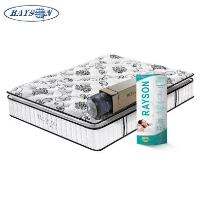China White Color Medium Firm Pocket Spring Pillow Top Mattress for Hotel for sale