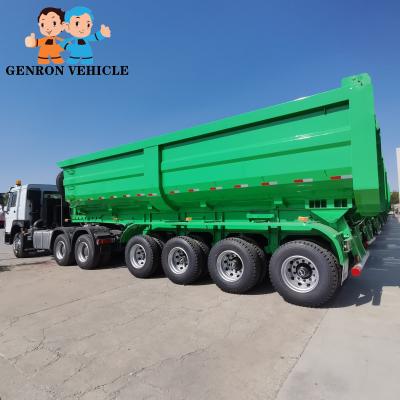 Chine 4 axes 60 tonnes d'exportation arrière de Tipper Dump Semi Trailer Truck vers la Côte d'Ivoire à vendre