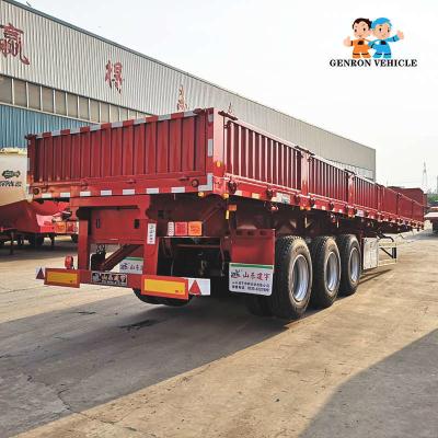 China Cargo Transportation 3 Axles 50T 1500mm Sideboard Trailer for sale
