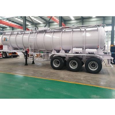 China Chemical Carbon Steel Triaxle 25m3 Sulfuric Acid Tank Trailer for sale