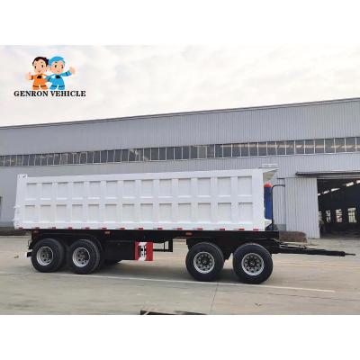 China 2 Axles Heavy Duty Genron Brand Rear Tipping Truck Semitrailer Delivery Coal ,ore Export To Cameroon, Nigeria for sale