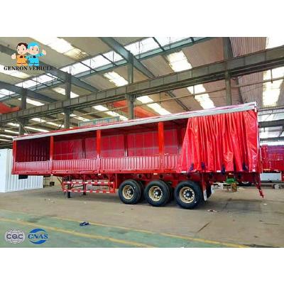 China Steel Structure PVC Fabric Tarpaulin 60t Curtain Side Trailers for sale