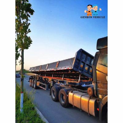 China Sidewall Double Tires CCC Demolition 30cbm Side Dump Trailers for sale