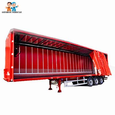 China Welding Design Van Enclosed 30ton 40ft Flatbed Curtain Side Trailers for sale