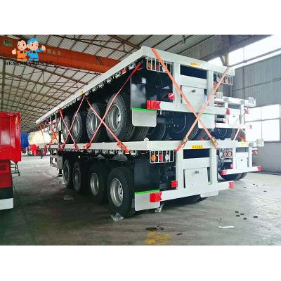 China Flat Deck Heavy Loading 4 Axles 60t Container Semi Trailer for sale