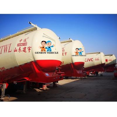 China 3 Axles 55M3 Tank 12 Weels 55Ton Cement Pneumatic Trailer for sale