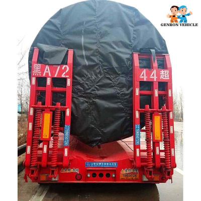 China Bulldozer Transport Hydraulic Gooseneck 100T Detach Lowboy Trailer for sale