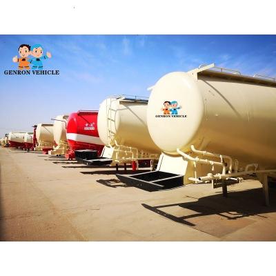 China 3 Axles 45 Cbm 60t 70T Air Suspension Bulk Powder Wheat Flour Tanker Trailer for Sale Export to Sudan Zambia Ghana Nepal for sale