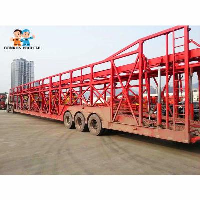 China Anti Rust Double Deck Flatbed 24M Skeletal 10 Car Hauler for sale