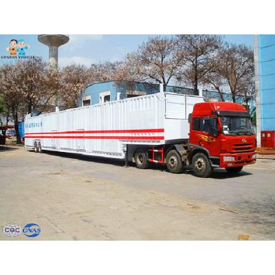 China Safe Vehicle Transport Skeleton Q345 Enclosed Semi Car Hauler for sale