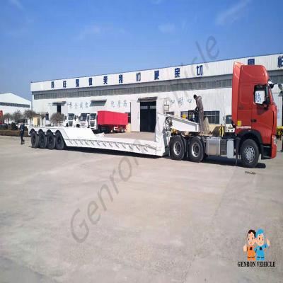 China Gooseneck 100T Heavy Duty Low Bed Trailers Detachable For Car Transport for sale