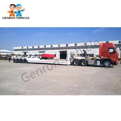 China 12kw 80-100 Tons Transport Genron Low Bed Semi Trailer for sale
