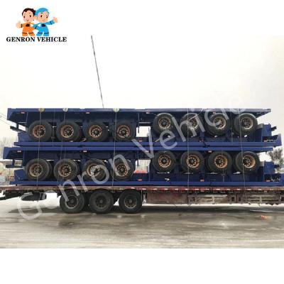 Chine De transport de l'acier 45T du lit plat 45ft de conteneur remorque semi à vendre