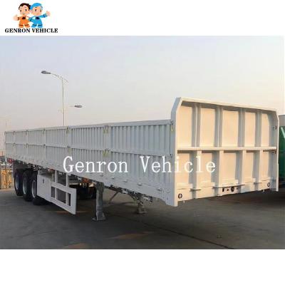 China 60T Loading 16 Tons Axles 1000mm Drop Side Semi Trailer for sale