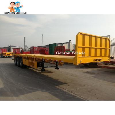 China 3 Axles Flatbed Cargo 20ft 40ft Container Trailer Mechanical / Air / Bogie Suspension for sale