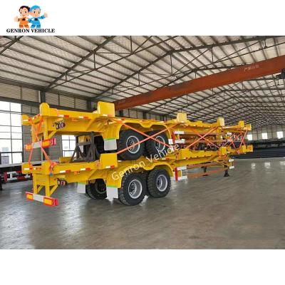 China 50 Tons 20ft Skeleton Semi Trailer With Air / Bogie Suspension for sale