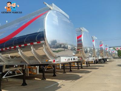 China 3 Axles 42000L Beautiful Mirror Aluminum Liquid Tanker Trailer Exported To Saudi Arabia for sale