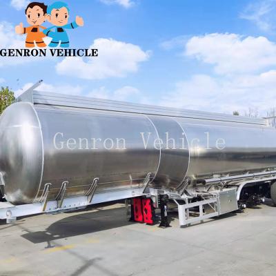 China 3 Axle 45000L 5 Silos Single Tires 6mm Aluminum Fuel Petrol Tanker Truck Trailer With Air Suspension for sale